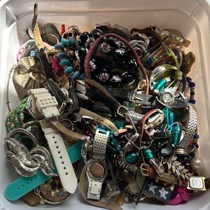 BIG Lot of Costume Jewelry & Watches – AS-IS – Great for Crafters or Resale